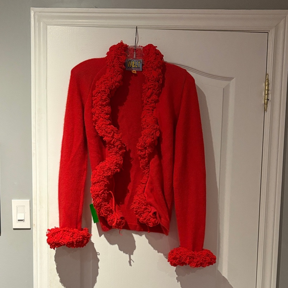 Women's Red Cardigan Sweater